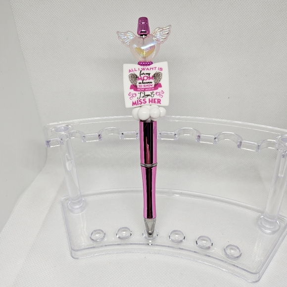 All I Want is My Dad/Mom in Heaven Bling and Beaded Pen Black Ink - Picture 2 of 3